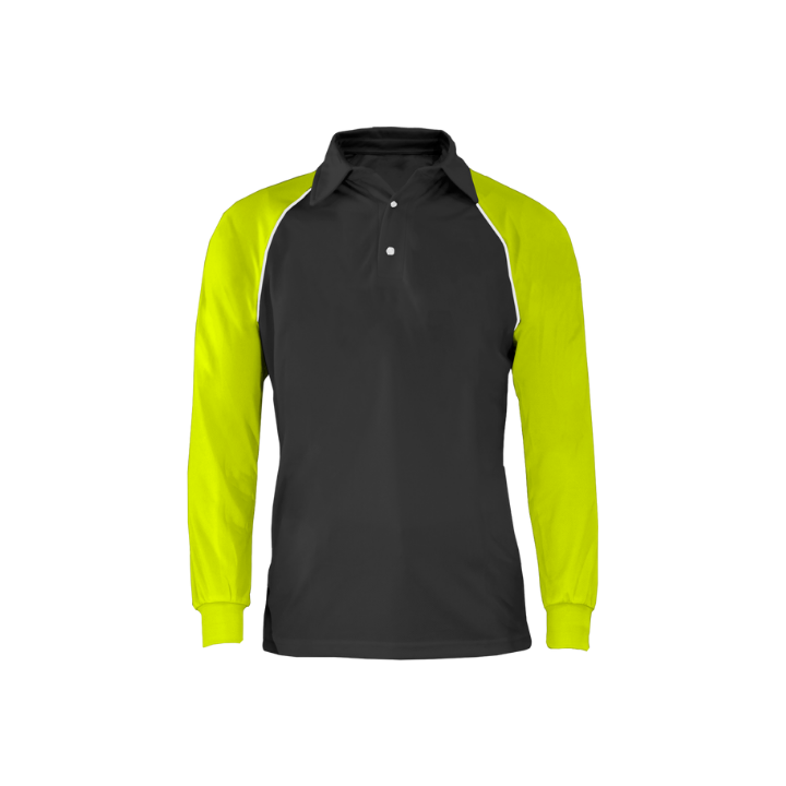 Polo Ranglan Dual Plomo/Amarillo Neon