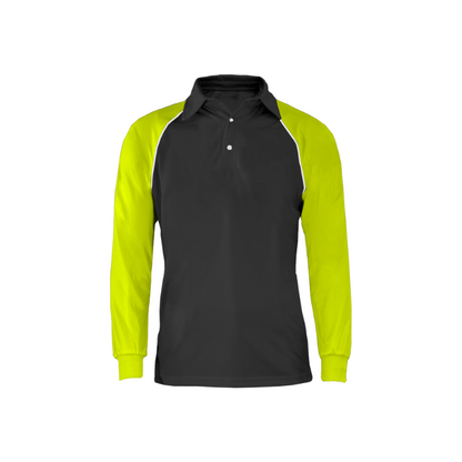 Polo Ranglan Dual Plomo/Amarillo Neon