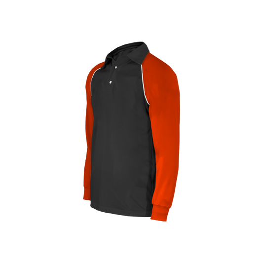 Polo Ranglan Dual Plomo/Naranja Neon