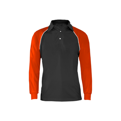 Polo Ranglan Dual Plomo/Naranja Neon